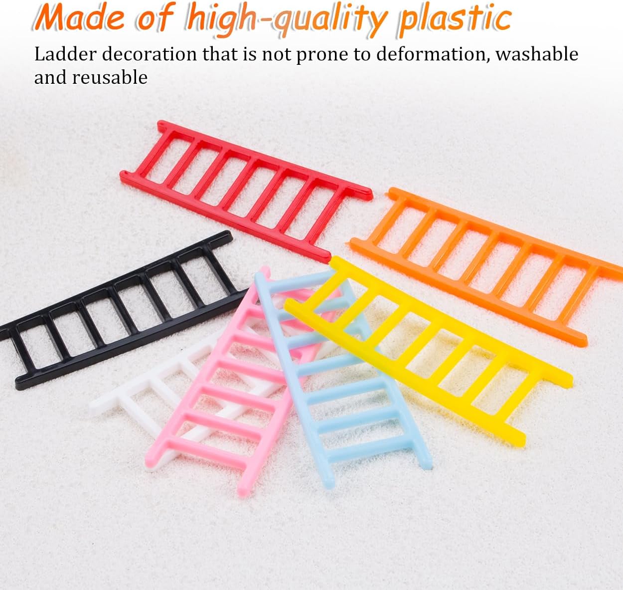14Pcs Colorful Mini Ladders Set for Craft and Decoration Plastic Miniature Ladders for Cake Toppers Dessert Fairy Gardens Baking Decor