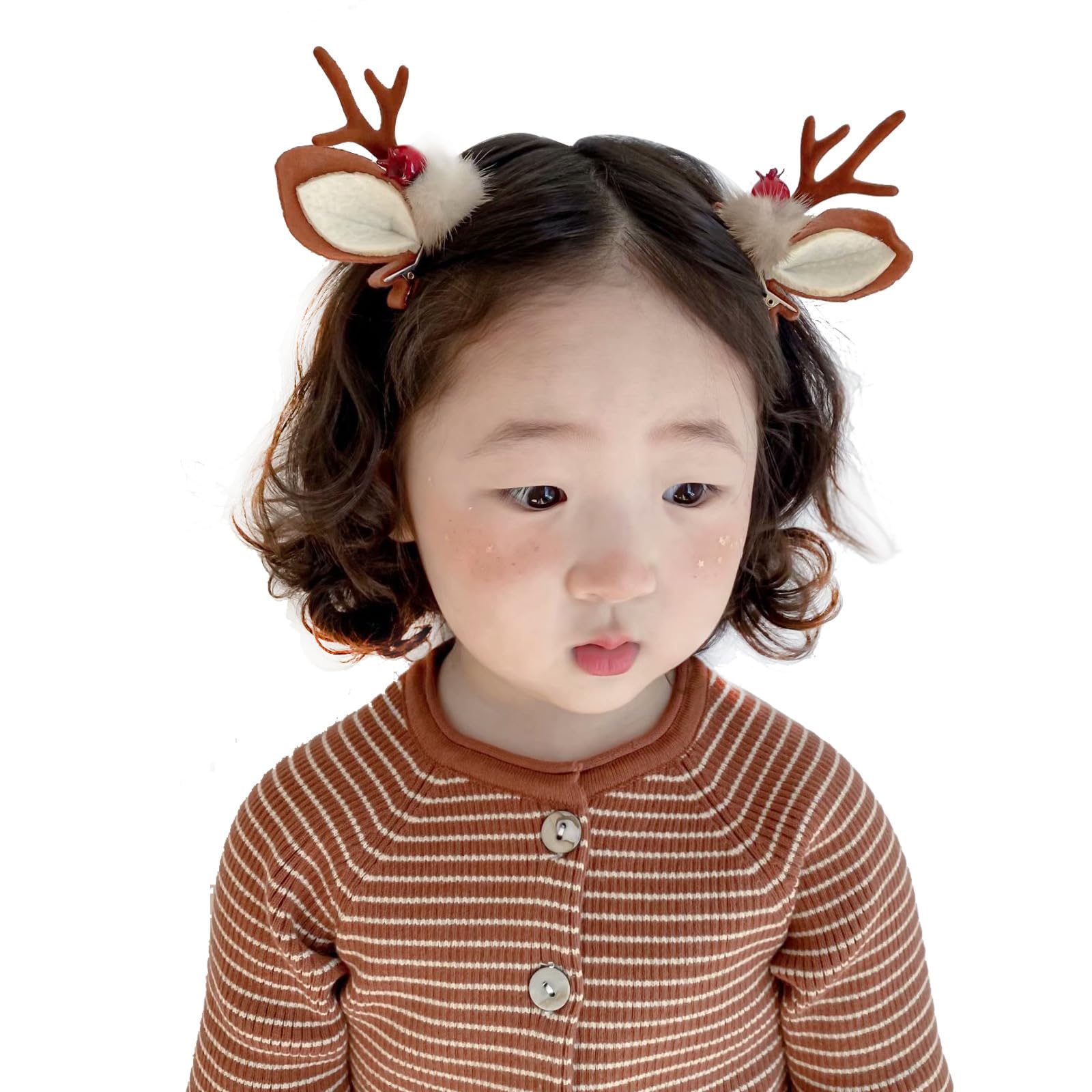ベビーヘアクリップ /ベビーヘアピン /ベビーヘアゴム　トナカイ Amazon.co.jp: YiyiLai 1ペア(2個セット) ヘアクリップ 子ども
