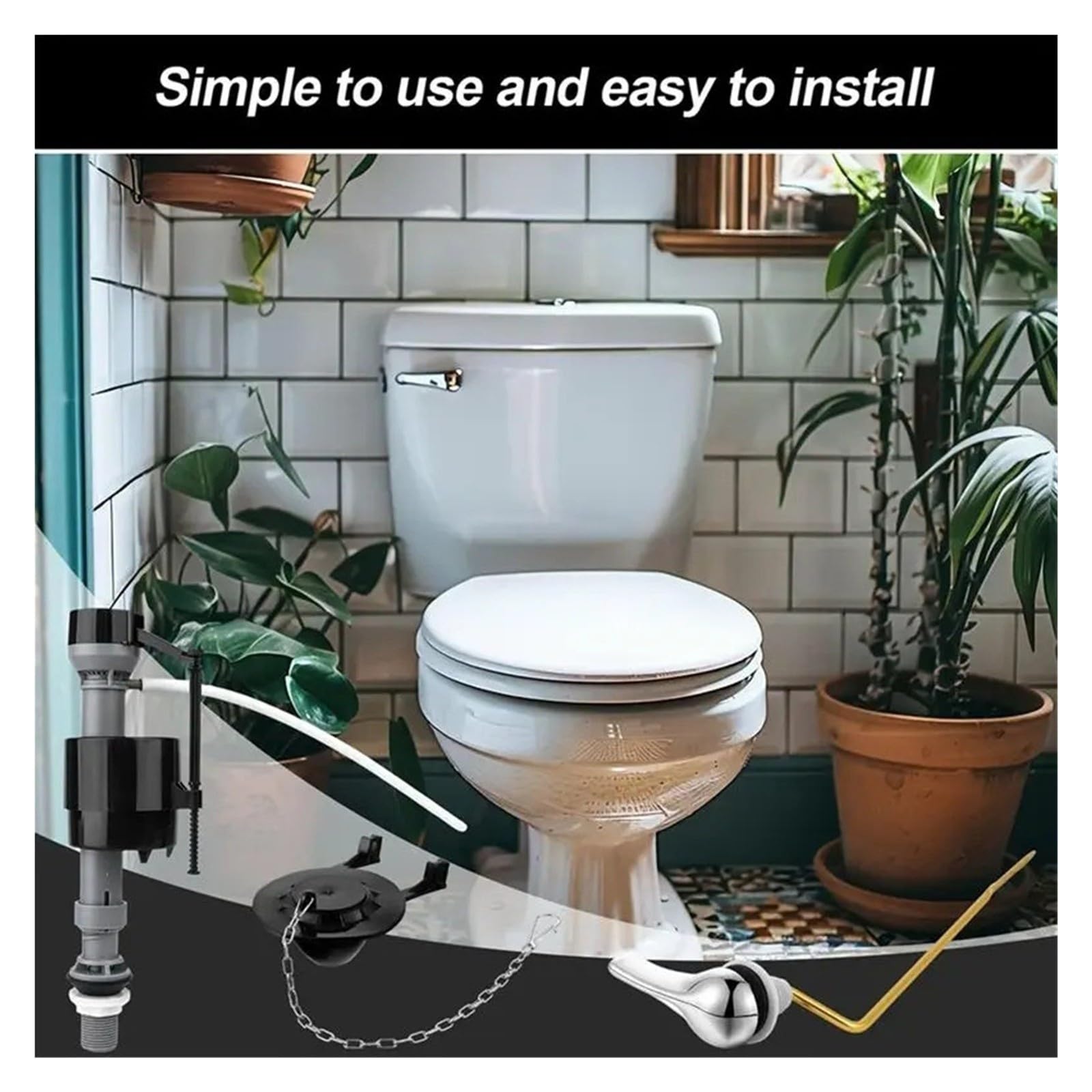 Galleggiante Cassetta Wc Kit di riparazione universale for WC con scarico | Set di sostituzione della maniglia della valvola di riempimento