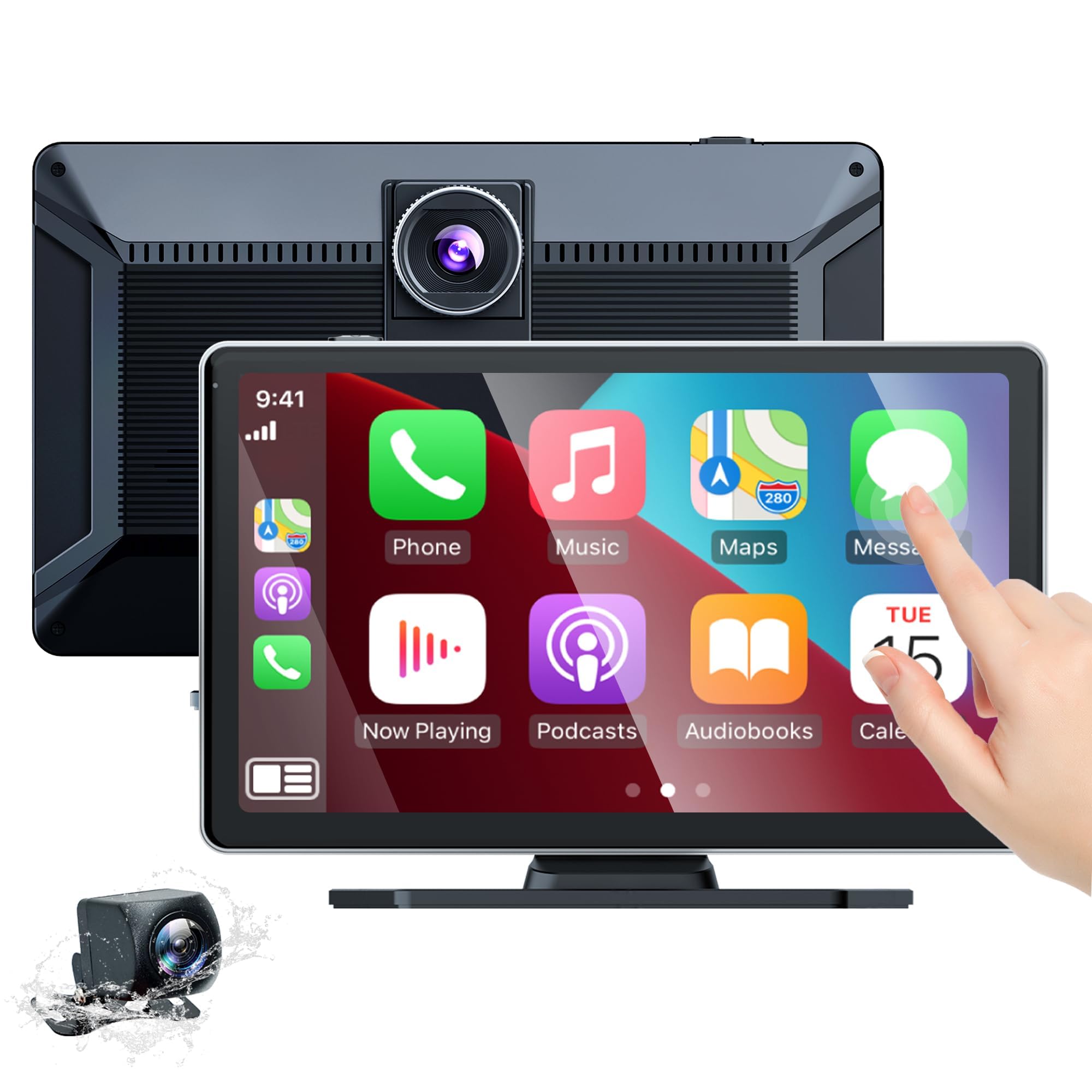 Car Stereo,9 Inch CarPlay Screen for Apple Car play & Android Auto,Portable Car Player Wireless Car Play Screen with Voice Control, Suitable for Most Vehicles (9 Inch) — view 9