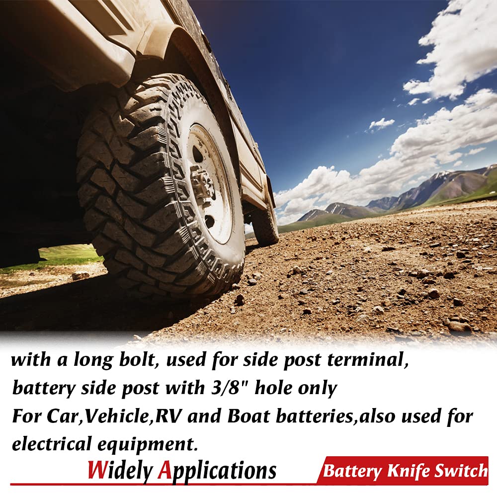 Top Post Knife Blade Master Switch, 12V 24V Battery Disconnect Switch for Auto Car RV-Marine Boat Truck Vehicle, Battery Cut Off Shut Off Switch (Side Post Negative): Industrial & Scientific