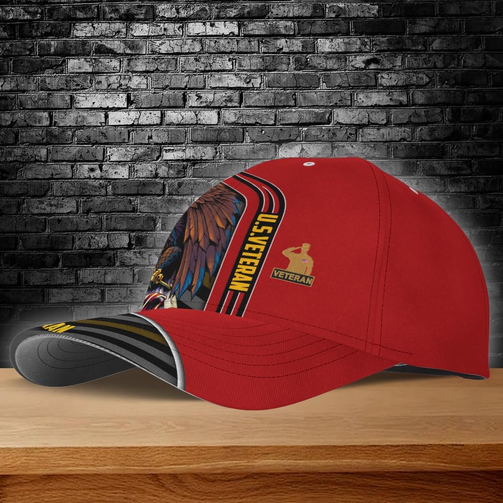 Eagle Crest Military Hats, Some Gave All Veteran Cap, Gift for Grandpa, Dad on Veterans Day, All Over Printed Hat - Image 2