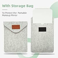 Vista 6 de FUNTOUCH - Espejo de maquillaje de viaje, recargable, con 72 luces LED, portátil, 3 modos de iluminación, pantalla táctil regulable, de tocador