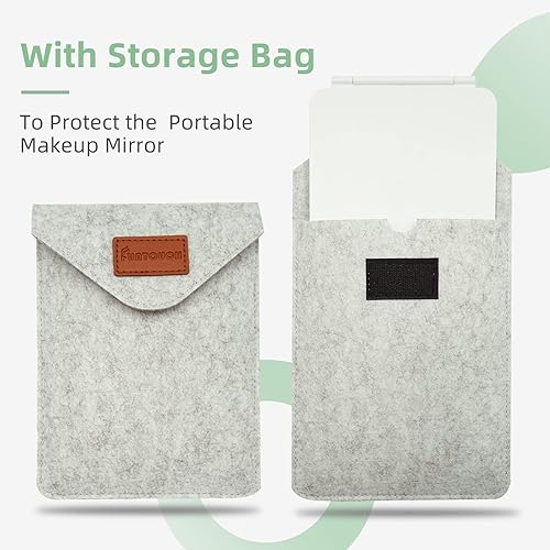 Miniatura 6 de FUNTOUCH Espejo de tocador de maquillaje de viaje recargable con 72 luces LED, espejo de belleza iluminado portátil, 3 modos de iluminación,