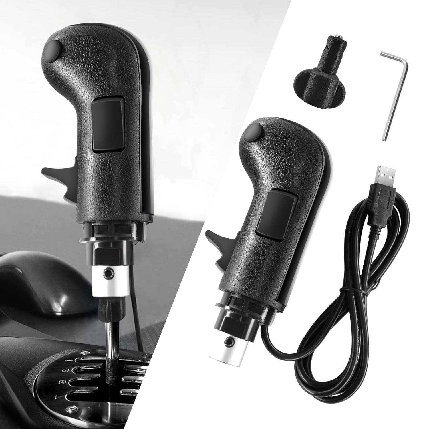 XBERSTAR Gear Shifter(3 Button Type) for FanatecSQ and More-Fits G29/25/27/G923/G920 TH8A (for TH8A)