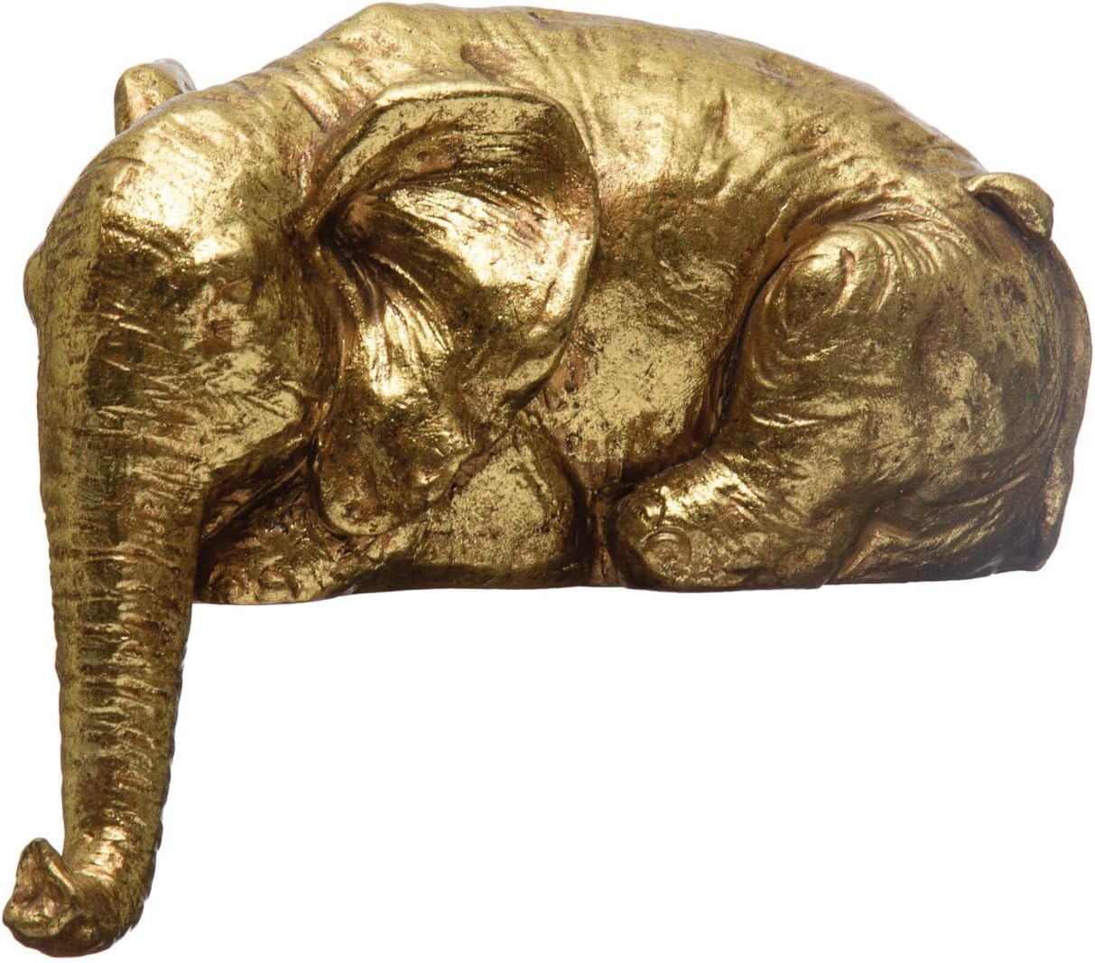 Creative CoOp Decorative Elephant Shelf Sitter, Gold