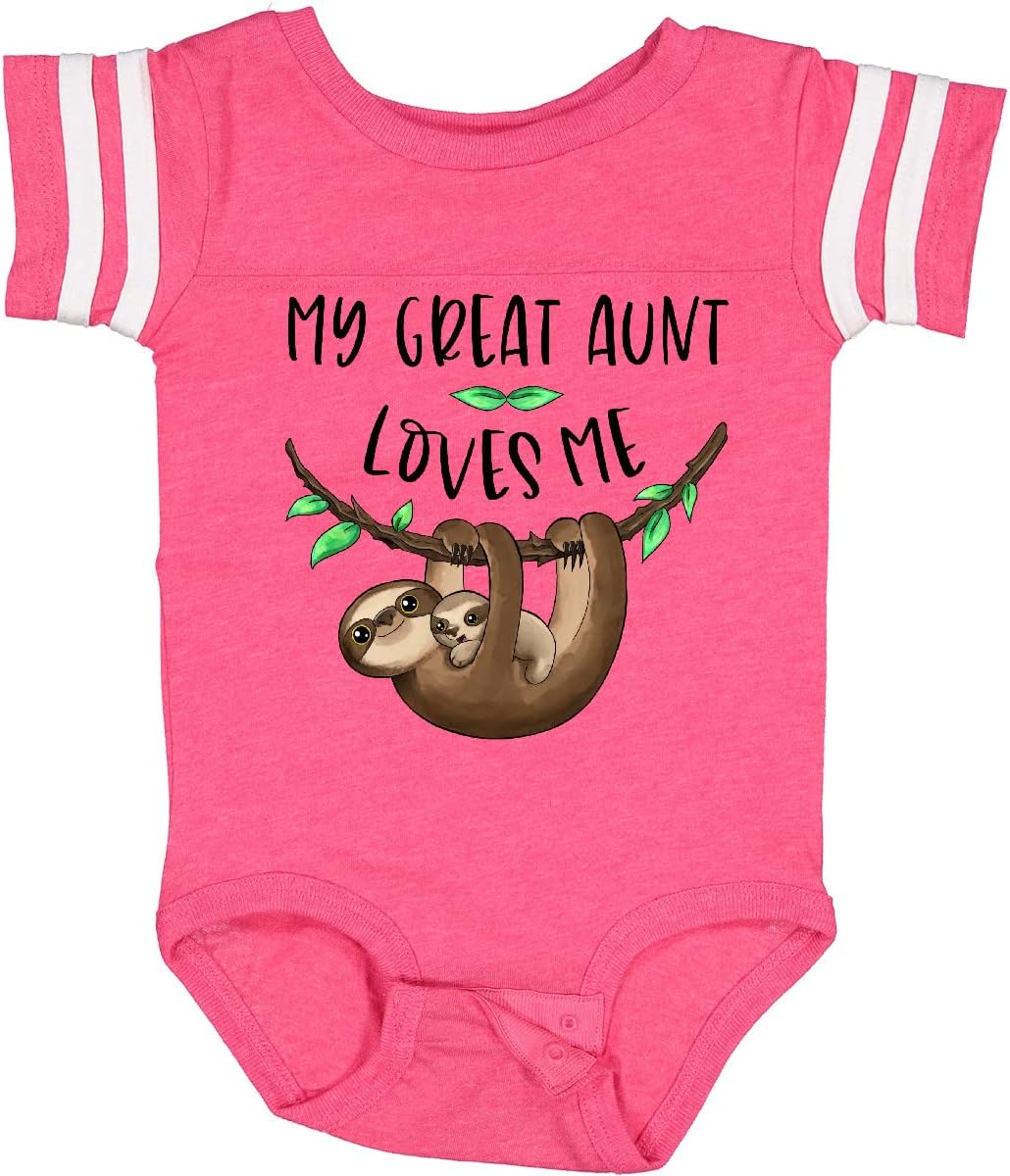 inktastic My Great Aunt Loves Me Cute Sloth and Baby Baby Bodysuit