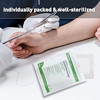 Vista 5 de Aderezo de isla de gasa con bordes impermeables, 4 x 10 pulgadas, caja de 30 almohadillas estériles para vendaje médico, vendaje de vendaje