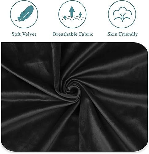 Miniatura 20 de HOOMIC Base de cama de plataforma de tamaño matrimonial con cabecera de canal vertical tapizada de terciopelo de felpa, no necesita somier, fácil