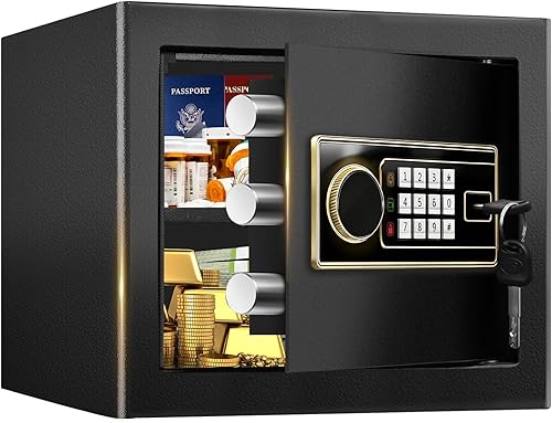 Miniatura 13 de Caja fuerte ignífuga grande de 3.4 pies cúbicos para el hogar, caja de seguridad ignífuga impermeable con teclado programable, llaves de repuesto y