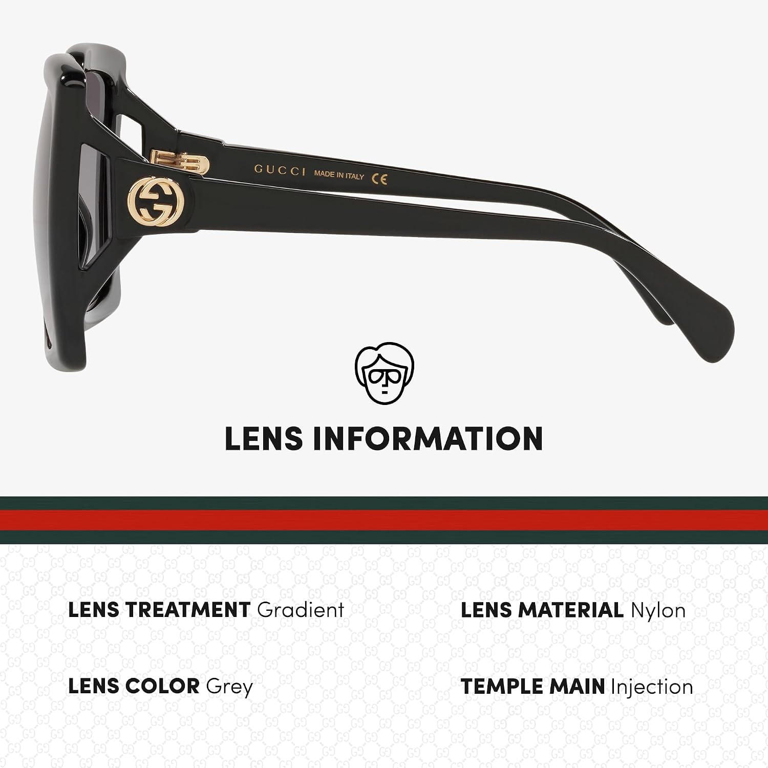 Gucci GG0876S GG Interlocking Logo Square-Shaped Non-Polarized Sunglasses for Women – Includes Luxury Eyewear Kit – Black Frame with Gray Lens