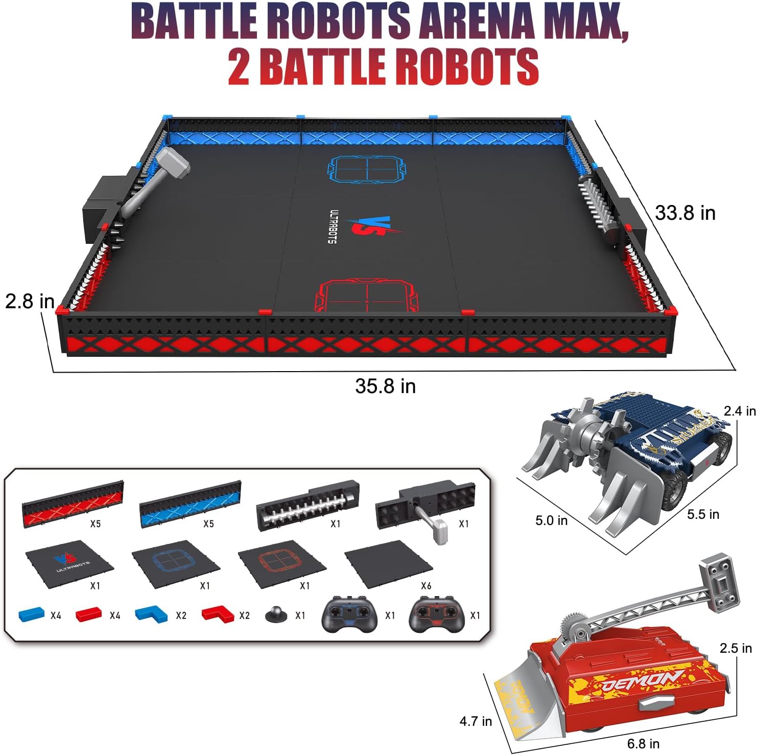 Mostop Battle Robots Arena Set, Interactive RC Fighting Robots Toy - 2.4Ghz Remote Control Robot Toys for Kids, Rechargeable Battle Bots with Arena, Combat Robots STEM Toys for Boys Girls