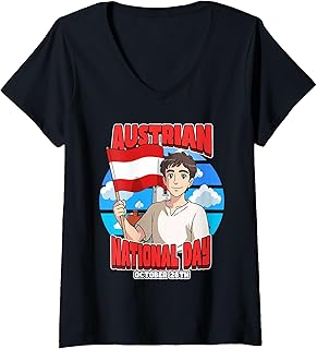Womens Austrian National Day October 26th V-Neck T-Shirt