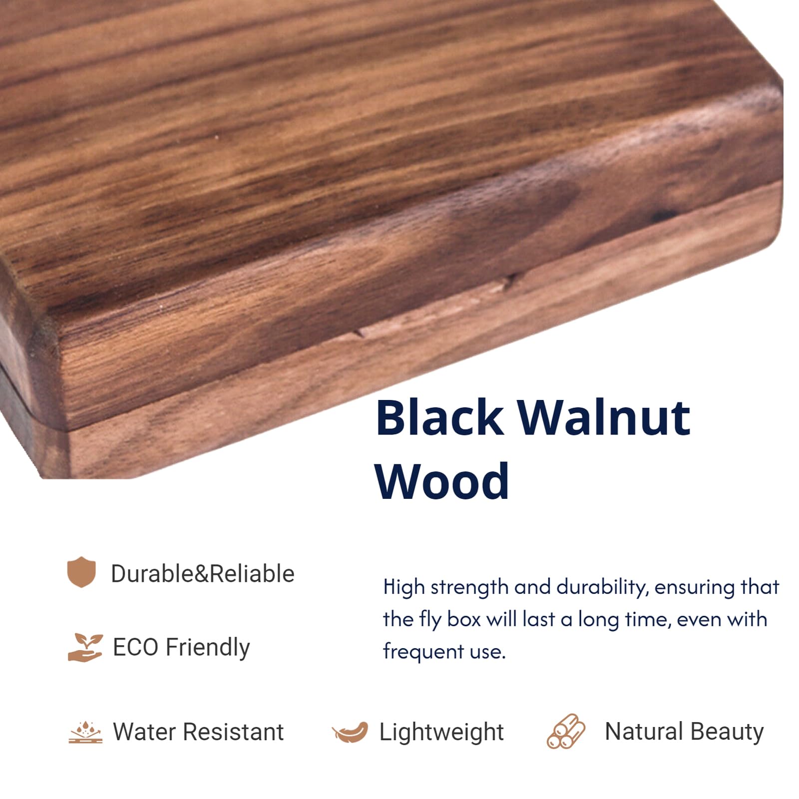 M MAXIMUMCATCH Maxcatch Black Walnut Wooden Fly Box Hand Made Premium Fishing Tackle Box