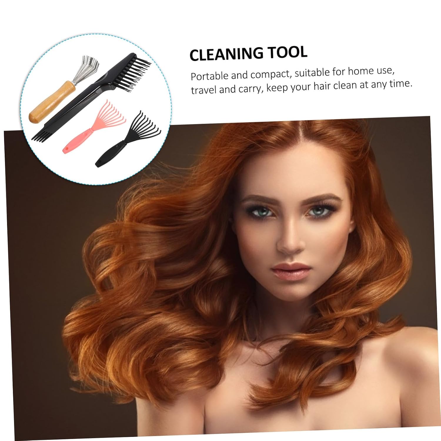 4pcs Hair Brush Cleaner Tool Set Detangling Comb Cleaning Rake for Home and Salon Use Removes Hair and Dirt from Brushes
