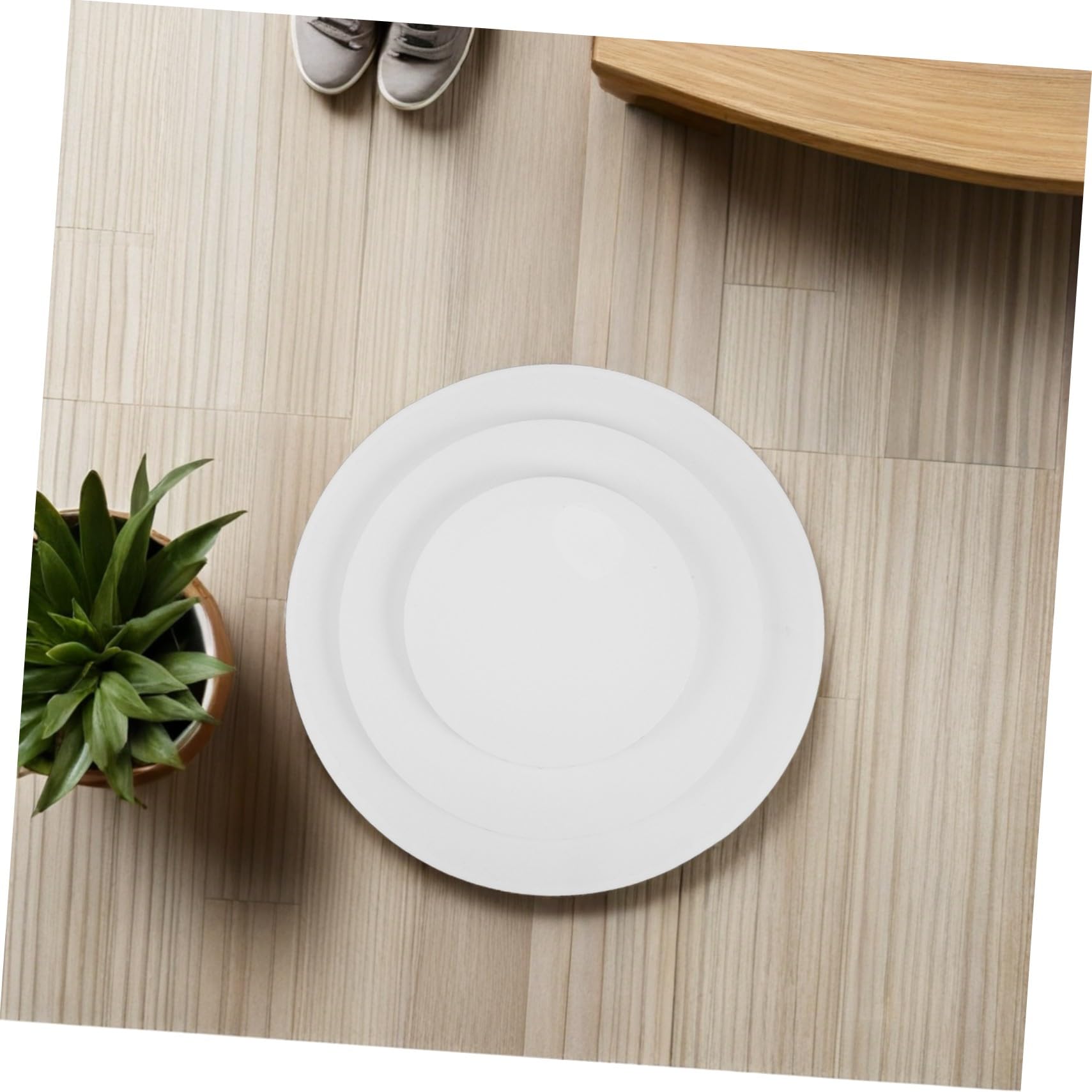 HOMSFOU 3pièces Lot de Toiles Rondes Pré-peintes Châssis Toile pour Peinture Cadres Ronds pour Projets Artistiques Bricolage