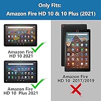 Vista 2 de Funda para tablet Fire HD 10/Fire HD 10 Plus de 10.1 pulgadas (11ª generación, lanzada en 2021) – Funda de piel sintética de alta calidad
