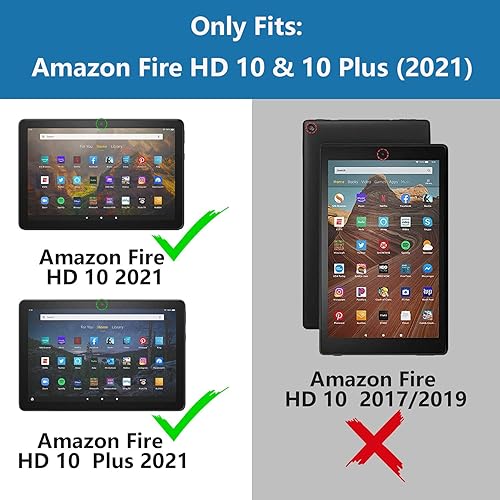 Miniatura 2 de Funda para tablet Fire HD 10Fire HD 10 Plus de 10.1 pulgadas (11 generación, lanzada en 2021)  Funda de piel sintética de alta calidad con función