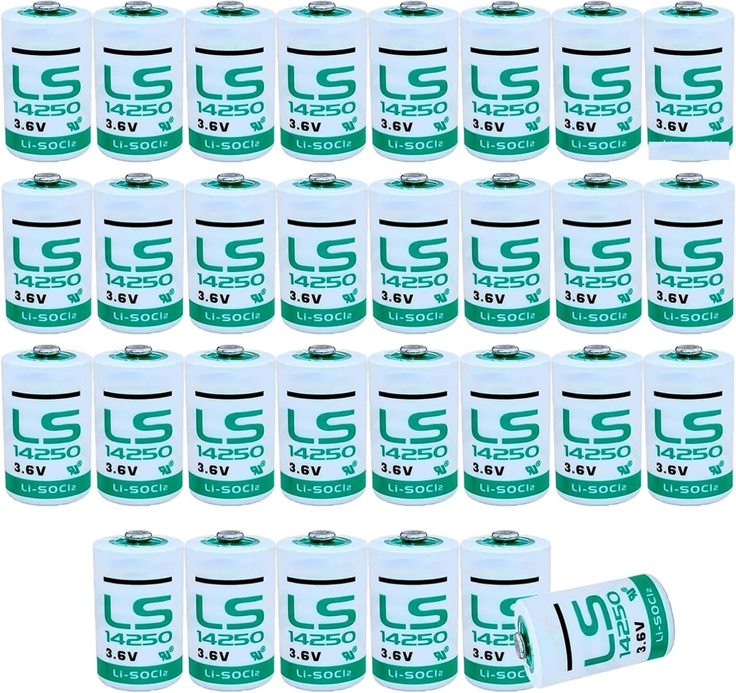 [10 Pack LS14250 1/2 AA 3.6V Lithium Battery 1200mAh Replace for LS14250 Battery LS 14250 C High Capacity