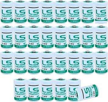 30PCS LS14250 1/2 AA 3.6V 1200mAh Lithium Battery Replace for LS14250 Battery
