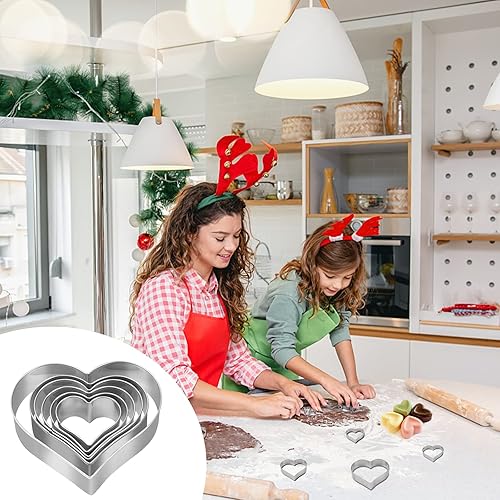 Miniatura 4 de Juego de 6 cortadores de galletas con forma de corazón, 3 45 pulgadas, 3 15 pulgadas, 2 45 pulgadas, 2 35 pulgadas, 2 15 pulgadas, 1 45 pulgadas,