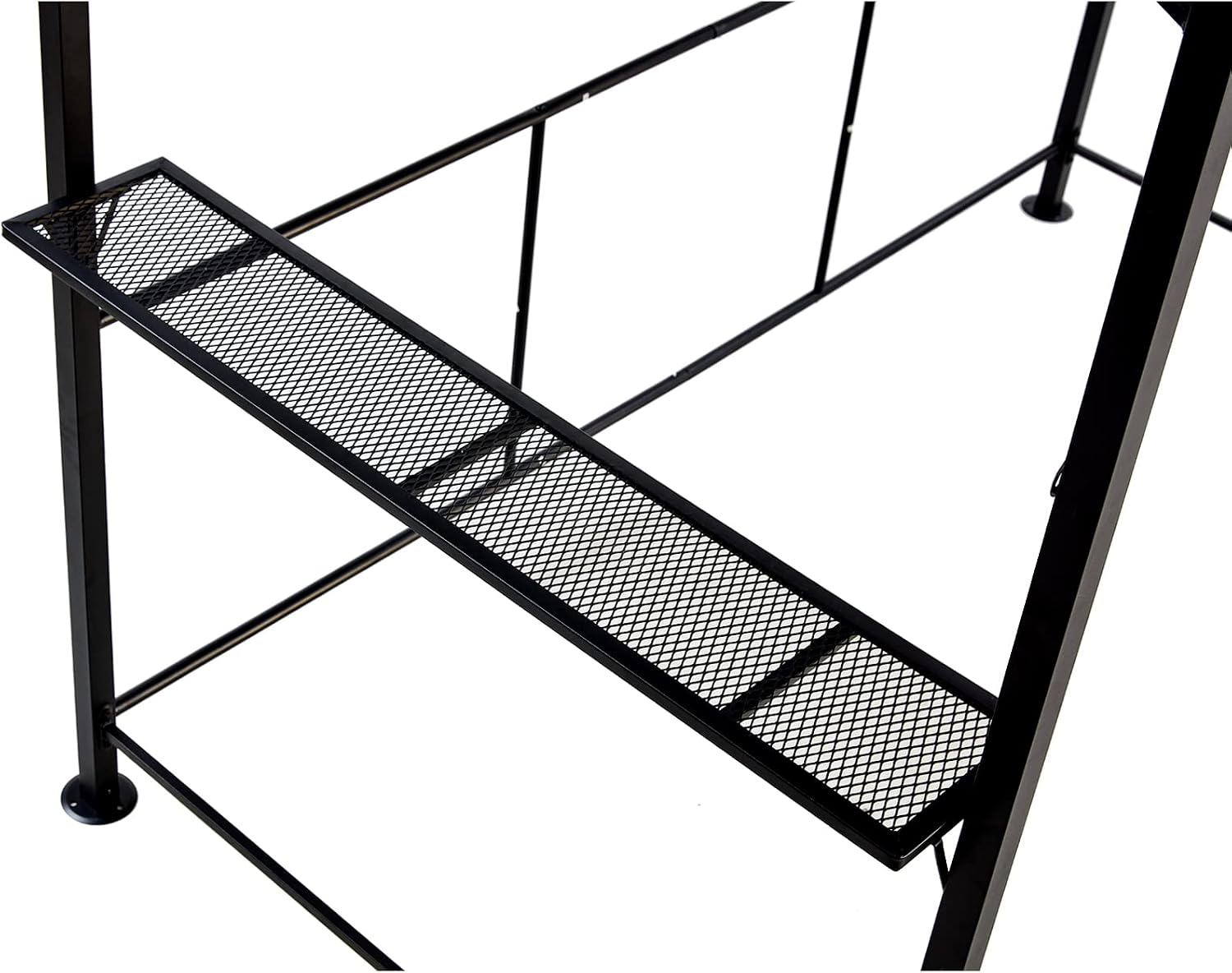 8'x5' Hardtop Grill Gazebo, Outdoor BBQ Gazebo with Interlaced Vented Polycarbonate Roof, Permanent Hard Top Gazebo with Two Shelves, Steel Barbeque Grill Canopy for Patio, Deck, Backyard and Garden