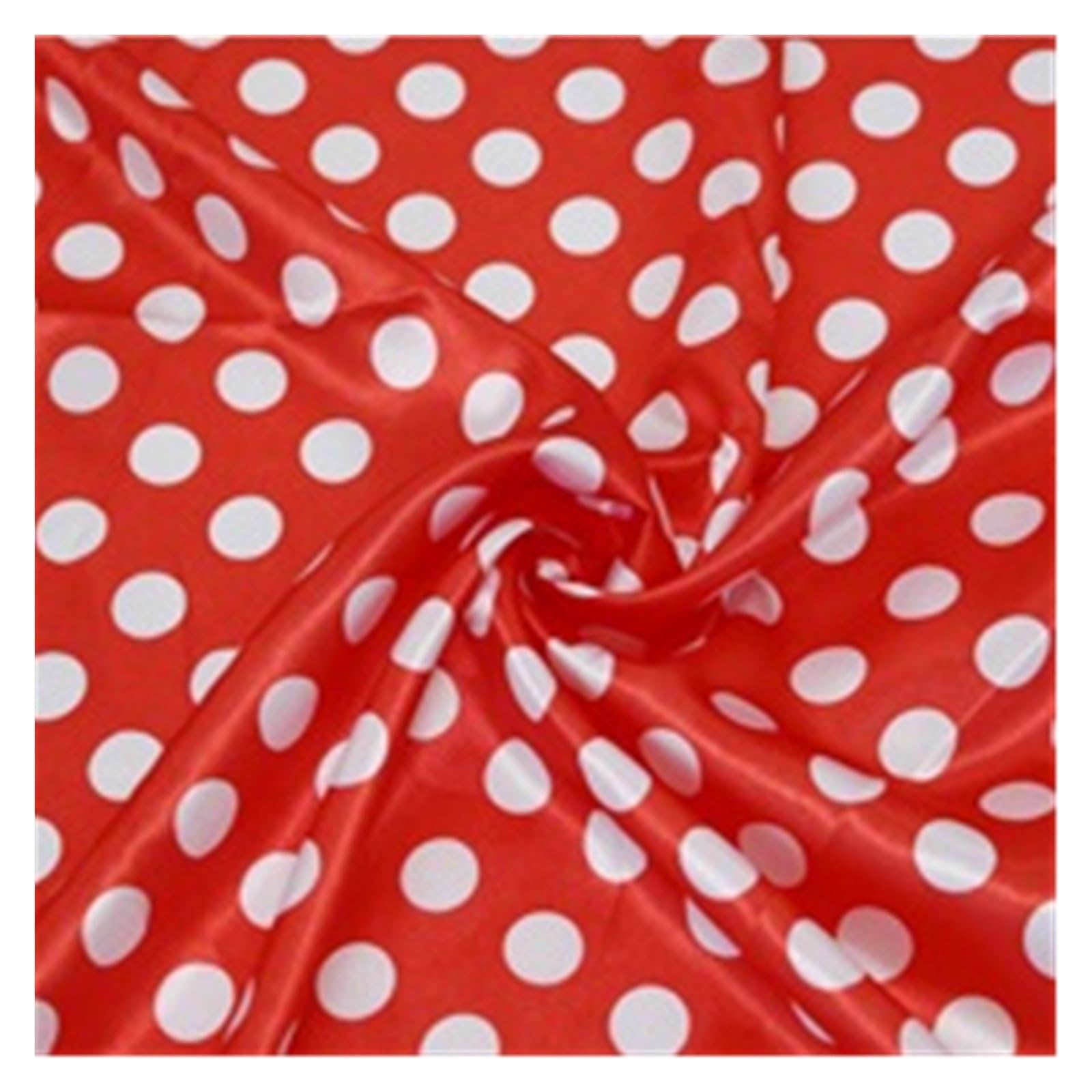 Tela De Raso Satin Tela de lunares grandes 2cm, Material costura artesanal satinado poliéster, 100cm x 148cm(Red,10X 1.48M)