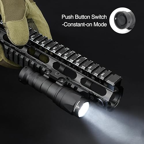 Miniatura 4 de Linterna táctica M300A de 500 lúmenes con interruptor de botón e interruptor de presión remoto para modos constantesmomentáneos, apto para riel