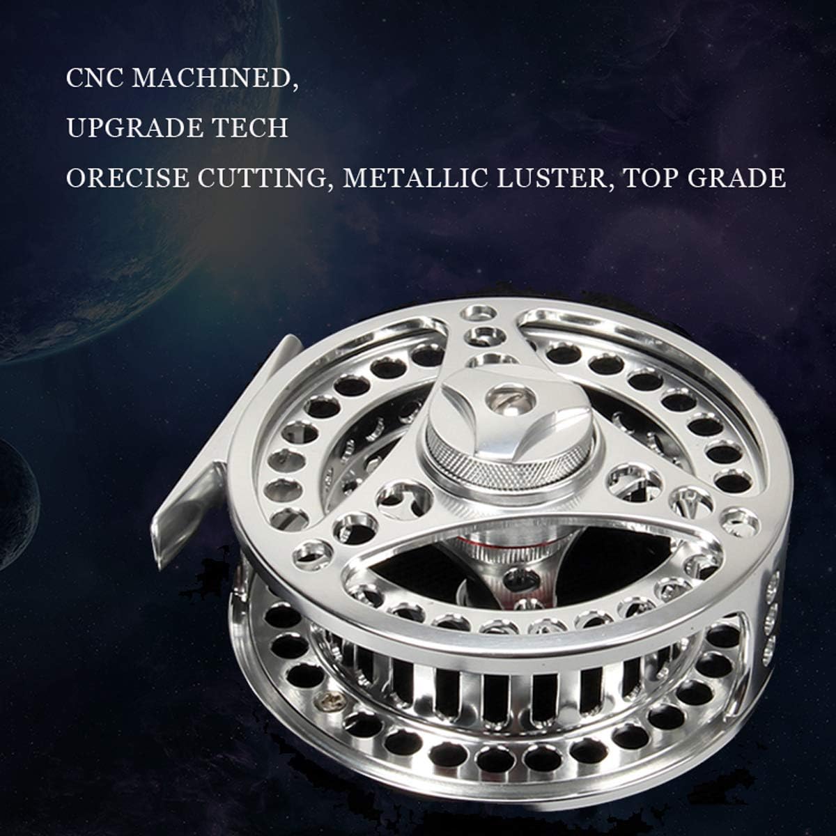 EX-ALC Fly Reel 3/4 5/6 7/8 9/10WT CNC Machined Large Arbor Aluminum Fly Fishing Reels Silver/Gunsmoke Fly Reels