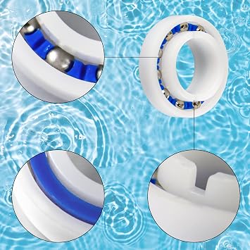 Funmit C60 C-60 Ball Bearing Replacement for Pool Cleaner Wheels, Perfectly Compatible with Polaris Pressure Pool Cleaners 180 and 280, Smooth Rotation and Sturdy Materials, 10 Pack