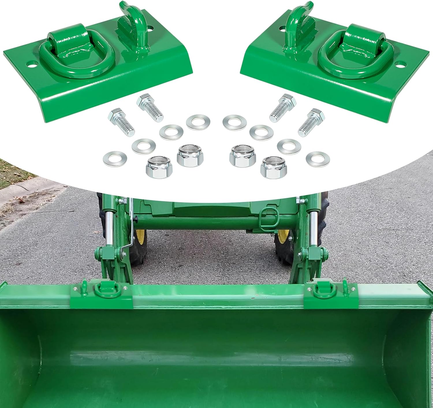 Yoursme Tractor Bucket Hooks D Rings Bolt on Heavy Duty