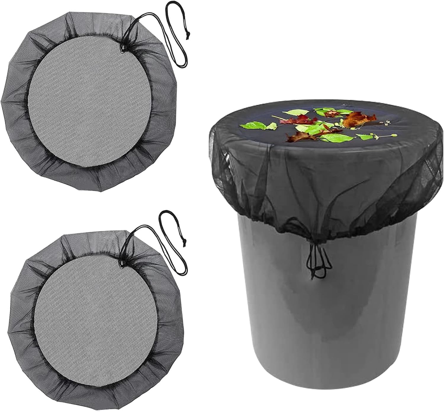 2 Stück Regentonnen Netz,95cm Regentonne mit Gummizug für