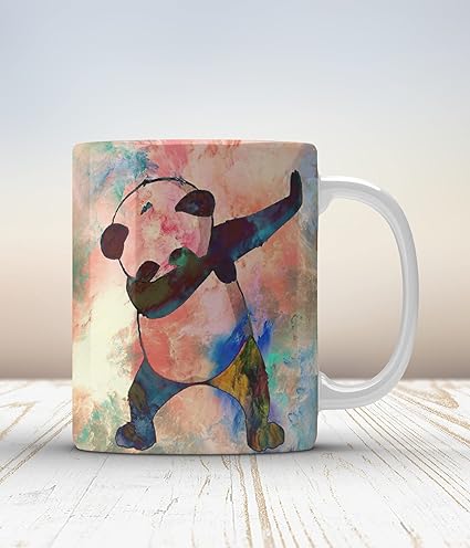 GIFT BOX Colour Full Dancing Panda Ceramic Mug 325 ml White Design 2
