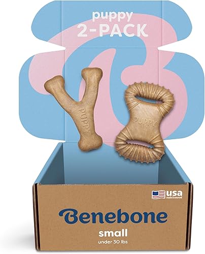 Vista 42 de Benebone Puppy Wishbone - Juguetes masticables para perros, más suaves para masticadores modestos, fabricados en Estados Unidos, mediano