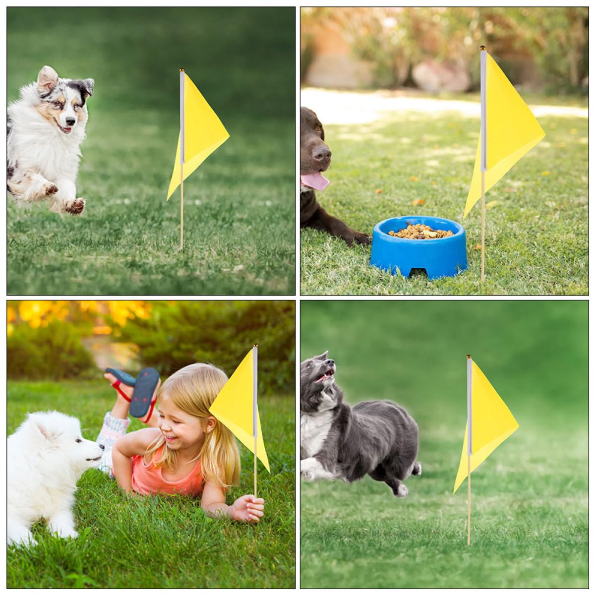 Dreieckige Markierungsfahnen Gelbe Gartenflaggen aus Polyester 10 Stück zur Standortbestimmung Leicht in Boden Einzufügen für Garten und Landschaftsgestaltung