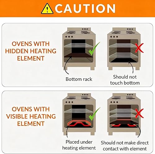 Miniatura 8 de Paquete de 4 revestimientos para horno tostador de 11.6 x 11.6 pulgadas para la parte inferior del horno, forros reutilizables antiadherentes