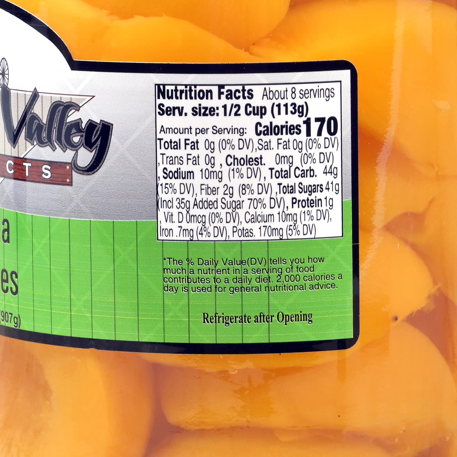 Amish Valley Products Old Fashioned VANILLA Peaches Halves Canned Jarred Peach in 32 oz Glass Jar
