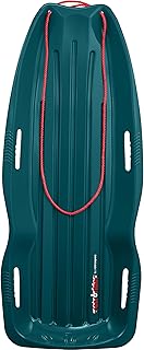 Retrospec Retrorider Plastic Snow Sled – Toboggan Style with Pull Rope, Cold-Resistant Coating, and Hard Bottom for Smooth Downhill Rides – Available in 35" and 48" Sizes for Kids and Adults