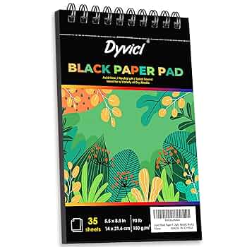 Amazon.com: Dyvicl Black Paper Sketchbook 5.5