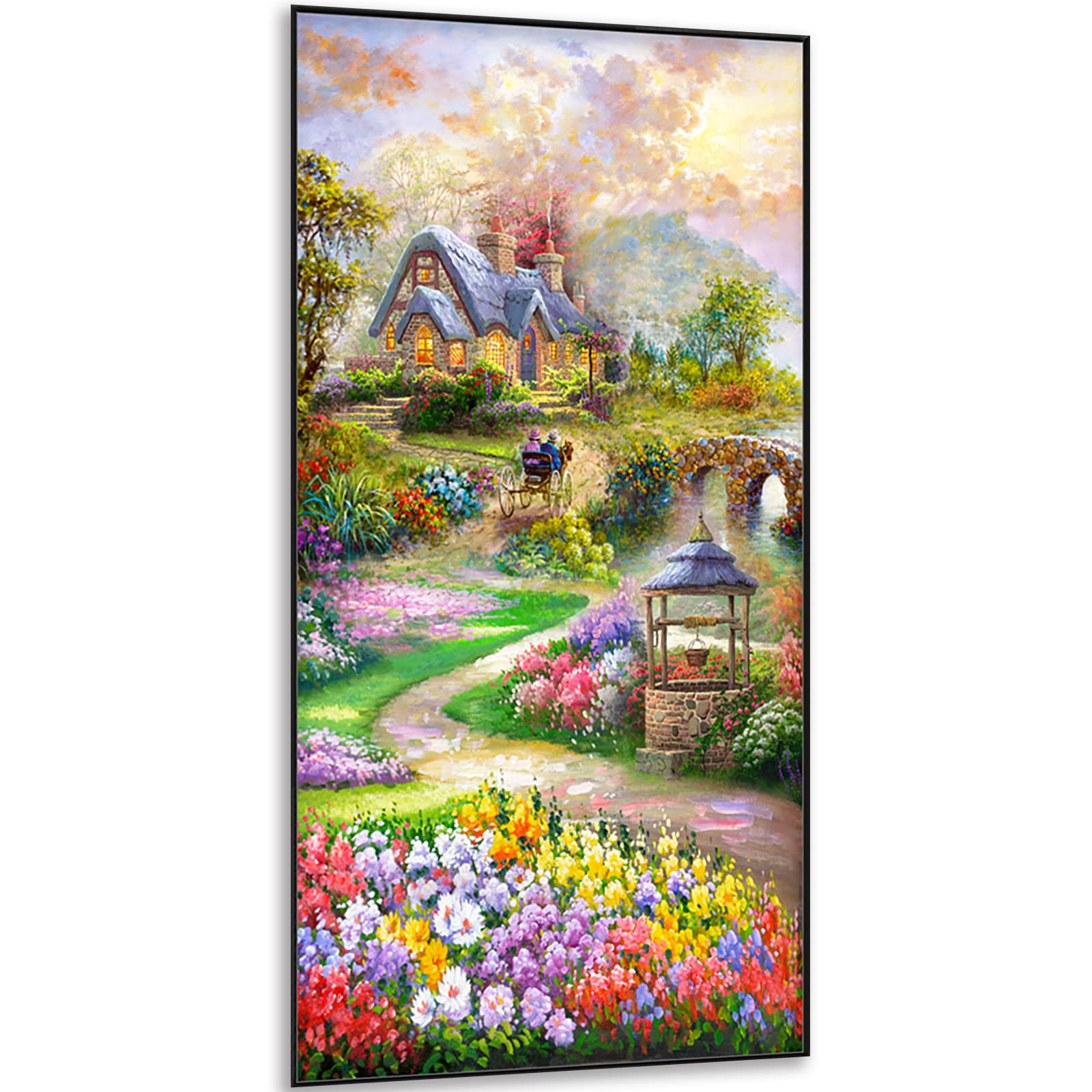 Instarry 5D Diamond Painting Kits Full Drill Garden Cottage Rhinestone Cross Stitch Wall Decorations for Bedrooms Arts and Crafts 31.5x15.7 inch