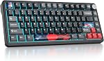 Surmen M75 75% Clavier crémeux sans fil avec joint, pré-ludé triple mode Bluetooth mécanique jeu clavier BT5.0/2.4Ghz/USB avec tampons d'absorption du son Chaud-Swap (Shadow Red)