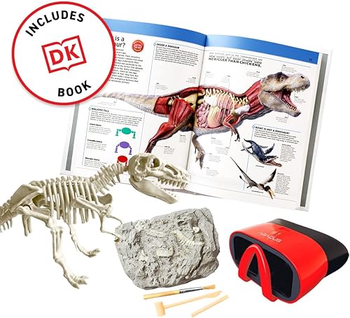 Miniatura 3 de Abacus Brands Caja de regalo de dinosaurios de realidad virtual, libro interactivo ilustrado de realidad virtual y juego de actividades de