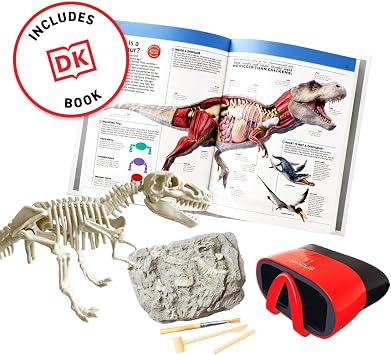 Abacus Brands Virtual Reality Dinosaurs Gift Box - Illustrated Interactive VR Book and STEM Learning Activity Set - for Ages 8 and Up