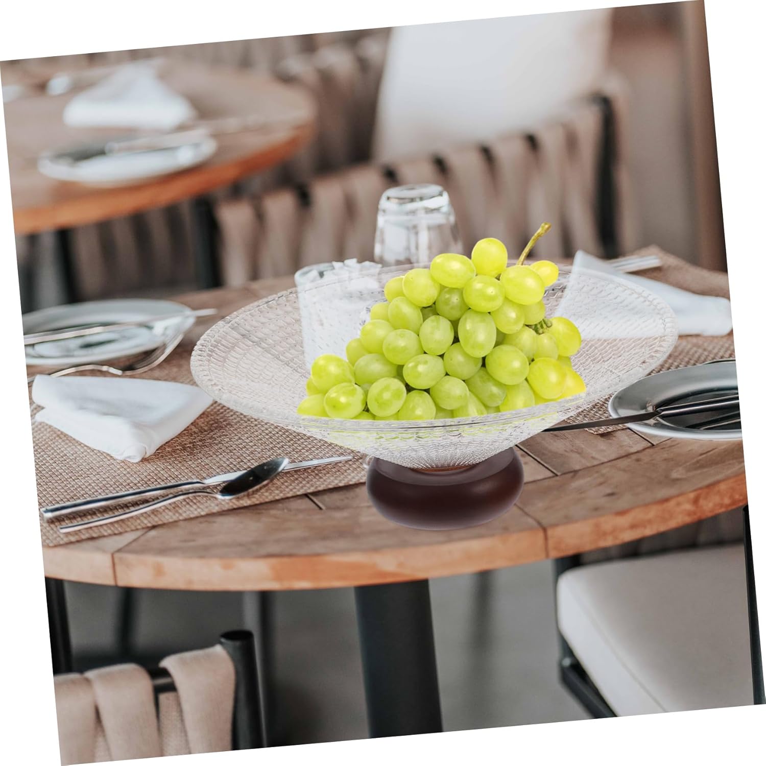 OUNONA Elegant Fruit Bowl with Base Multi Function Serving Tray for Desserts Salads and Snacks Design for Home Use