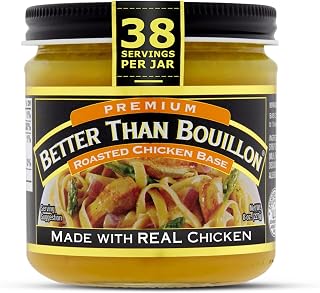 Better Than Bouillon Roasted Chicken Base 8 oz Jar - Premium Real Roasted Chicken Flavor, 38 Servings, Fat-Free Low Sodium