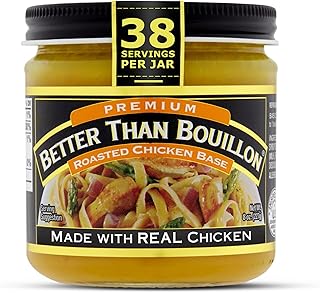 Better Than Bouillon Premium Roasted Chicken Base, Made with Seasoned Roasted Chicken, 38 Servings, Blendable Base for Added Flavor, 8-Ounce Jar (Pack of 1)