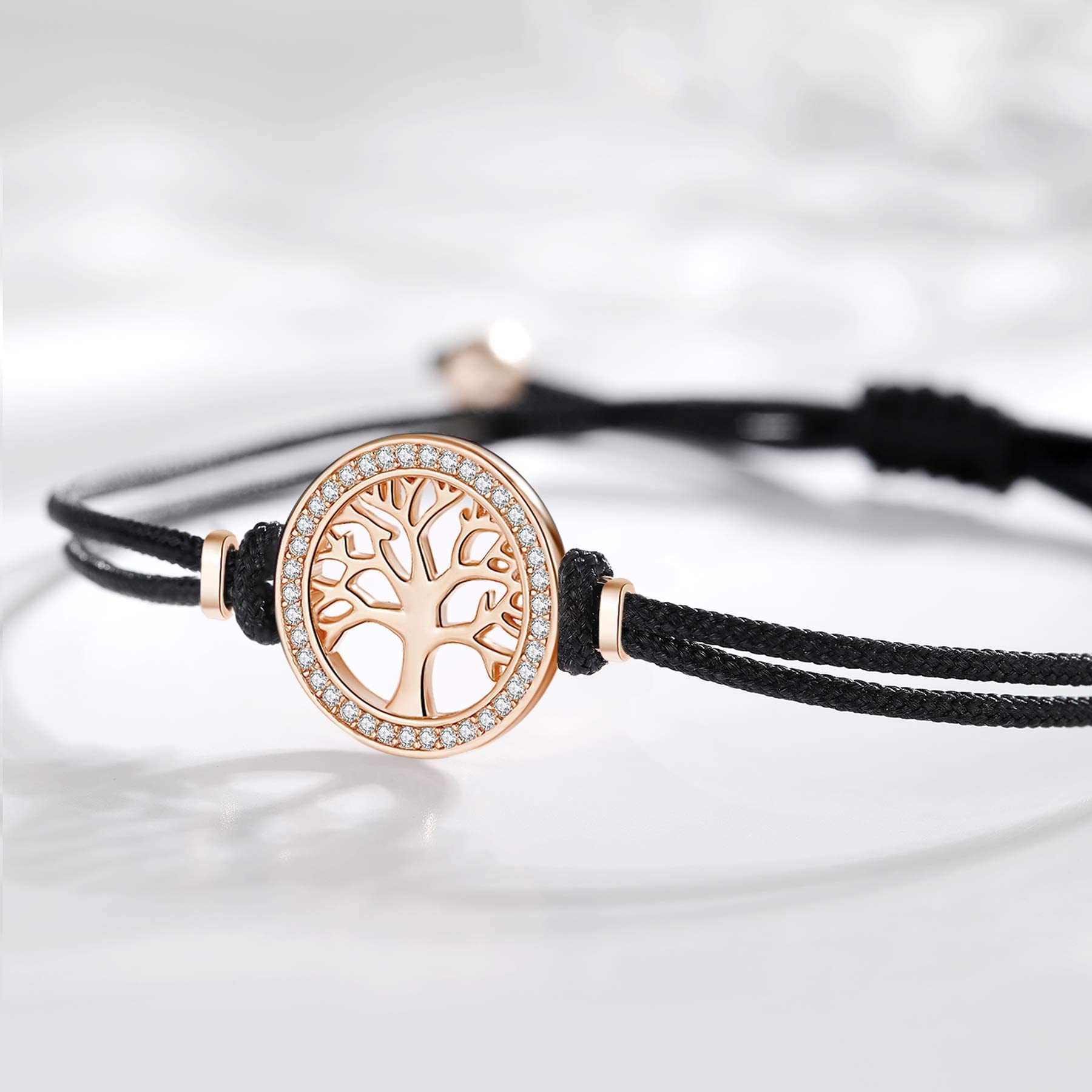 Jrêveinfini Árbol de la Vida Pulsera Mujer Plata de Ley 925 con Caja de Regalo, Regalo Navidad Cumpleaños Mujer Niña, Ajustable 16+3cm