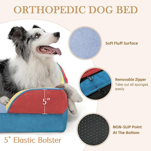 Miniatura 332 de Comfort Expression - Cama ortopédica para perros extragrandes, 53 x 42 pulgadas, cama impermeable y de apoyo de espuma con cojines removibles, con