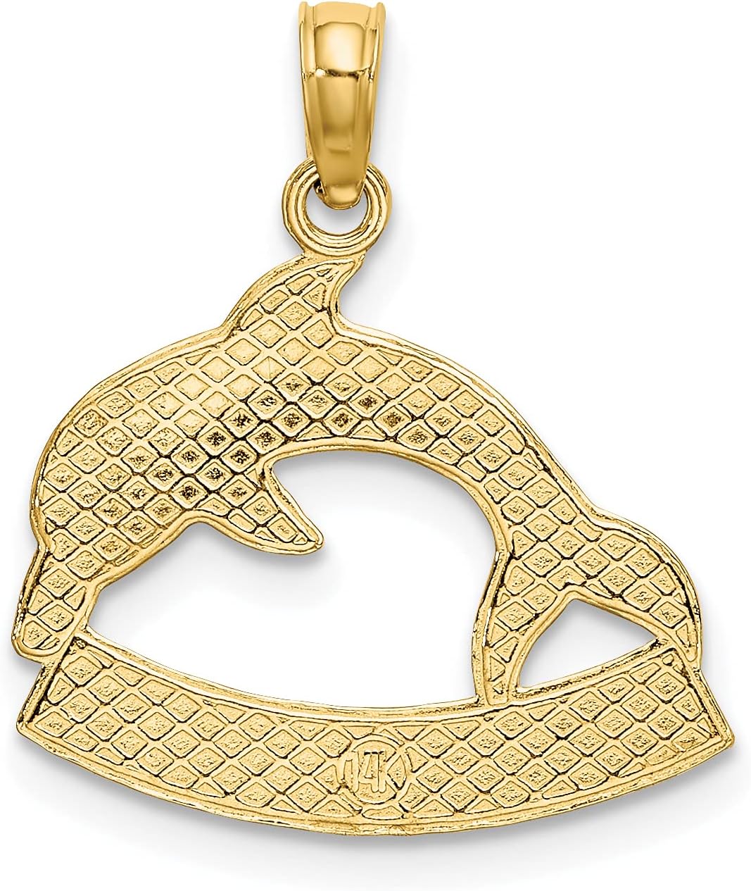 Precious Accents 14K Gold 2D CURACAO Under Polished Dolphin Charm