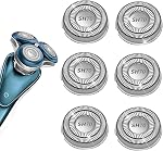 6 Pack SH50 Replacement Heads Double Blades Compatible with Philips Norelco 5000 Replacement Electric Shaving Head Razor Blades